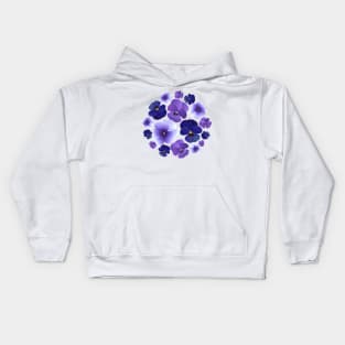 Pansy violet pattern Kids Hoodie